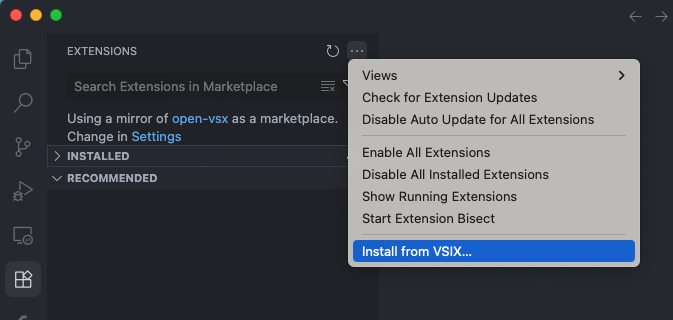 VSIX 文件安装